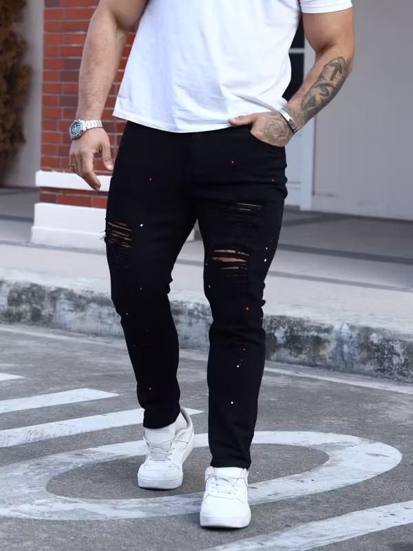 Pantalon de Mezclilla negro roto