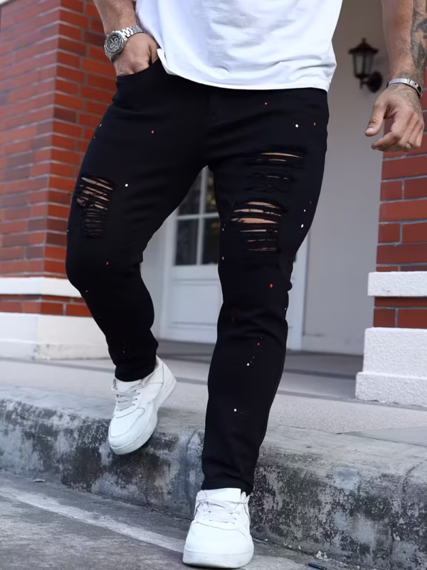 Pantalon de Mezclilla negro roto